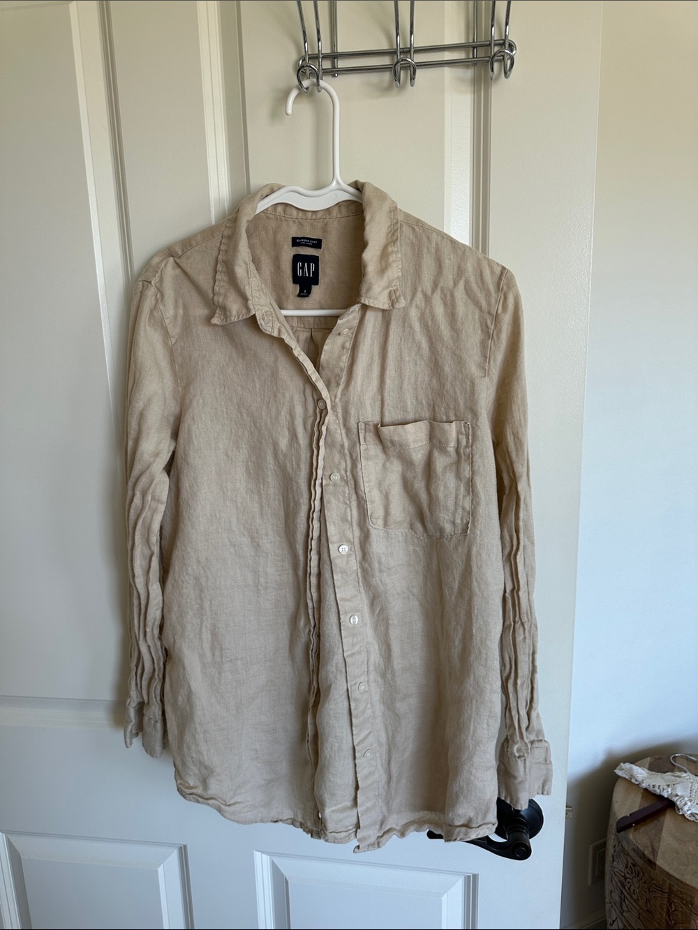 100% linen button down shirt